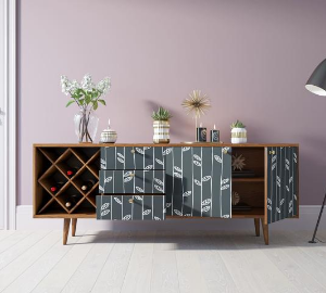 Комод "Berber" удлиненный с бутылочницей 18 принт арт BB15/Print_18