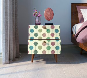 Тумбочка "Berber" с двумя ящиками 24 принт арт BB03/Print_24