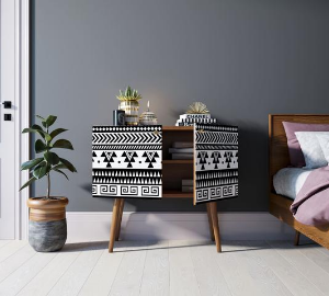 Комод на высоких ножках "Berber" малый принт 19 арт BB13/Print_19