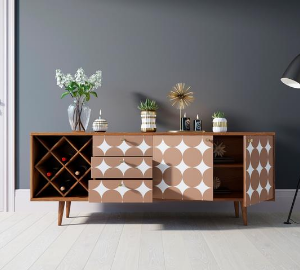 Комод "Berber" удлиненный с бутылочницей 17 принт арт BB15/Print_17