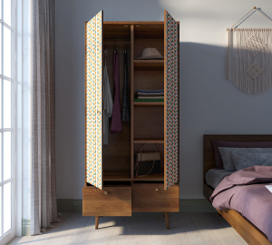 Шкаф двухстворчатый "Berber" принт 23 арт BB16/Print_23