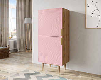 Вертикальный комод с двумя дверками "Line" LN05/GR1/pink