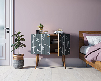 Комод на высоких ножках "Berber" малый принт 18 арт BB13/Print_18
