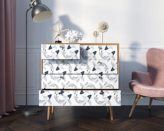 Комод "Berber" пять ящиков 36 принт арт BB36/Print_36