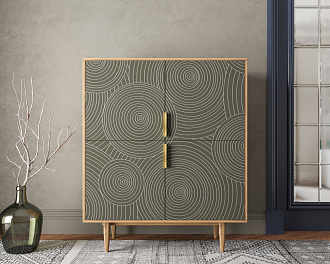 Большой комод с четырьмя дверками "Line" R19/browngrey