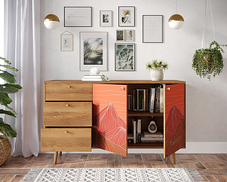 Комод "Berber" с двумя дверками и ящиками 49 принт арт BB05/Print_49