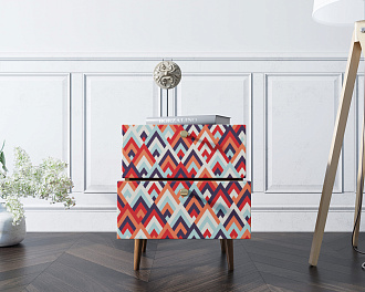 Тумбочка "Berber" с двумя ящиками 2 принт арт BB03/Print_02