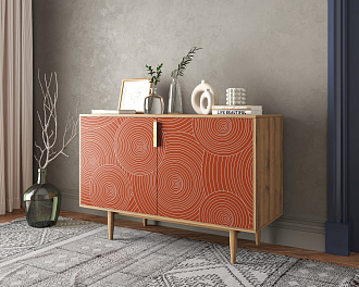 Комод с двумя дверками "Line" R18/red