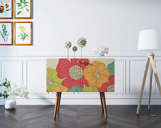 Комод на высоких ножках "Berber" малый принт 5 арт BB13/Print_05