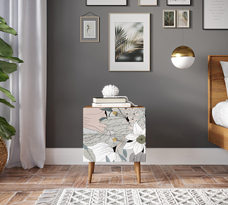 Тумбочка "Berber" с двумя ящиками 50 принт арт BB03/Print_50