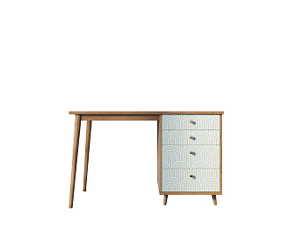 Стол рабочий "Berber" принт 34 с одной тумбой арт BB31/Print_34