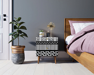 Тумбочка "Berber" с двумя ящиками 19 принт арт BB03/Print_19