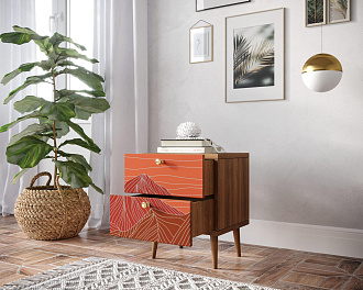 Тумбочка "Berber" с двумя ящиками 49 принт арт BB03/Print_49