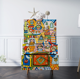 Комод высокий "Berber" 1 принт арт BB10/Print_01