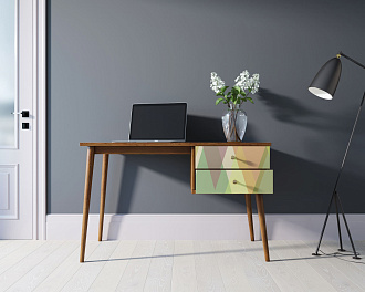 Стол рабочий "Berber" принт 16 с одной тумбой арт BB20/Print_16