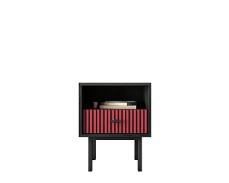 Тумбочка с нижним ящиком "Emerson" арт EM17/red/L