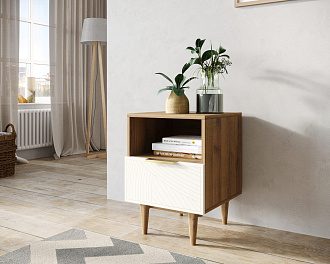 Тумбочка с нижним ящиком "Line" LN09/GR1/beige