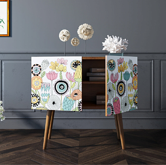 Комод на высоких ножках "Berber" малый арт BB13/Print_03