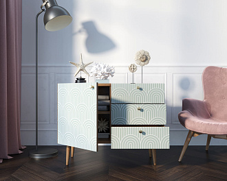 Комод "Berber" три ящика и дверка 34 принт арт BB34/Print_34
