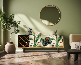 Комод "Berber" удлиненный с бутылочницей принт 7 арт BB15/Print_07