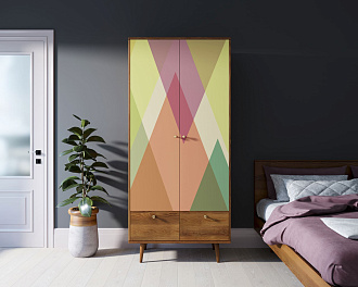 Шкаф двухстворчатый "Berber" принт 16 арт BB16/Print_16