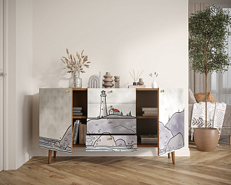 Комод "Berber" с ящиками арт BB14/Print_51