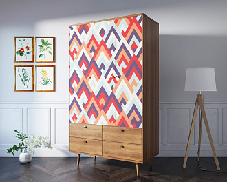 Шкаф трехстворчатый "Berber" принт 2 арт BB02/Print_02