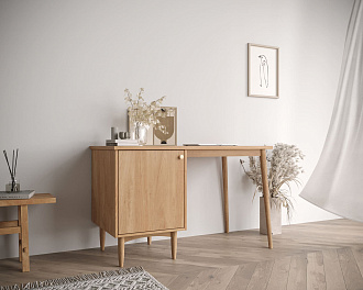 Стол рабочий Bubble Solid с левой тумбой арт BBL09S