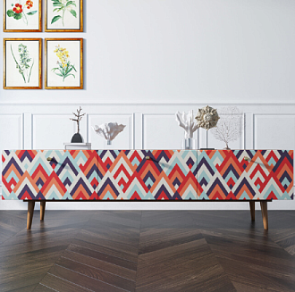 Комод "Berber" с ящиками низкий под TV принт 2 арт BB19/Print_02