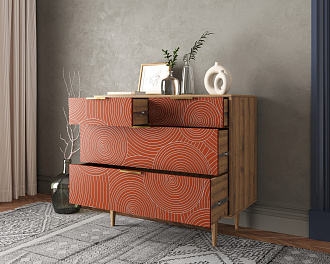 Комод с четыремя ящиками "Line" R22/red