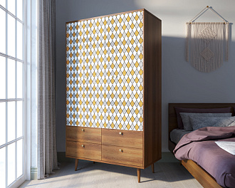 Шкаф трехстворчатый "Berber" принт 22 арт BB02/Print_22