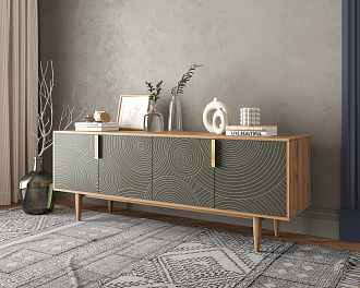 Комод под TV с четыремя дверками "Line" R21/browngrey