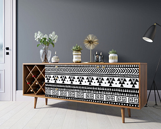 Комод "Berber" удлиненный с бутылочницей 19 принт арт BB15/Print_19