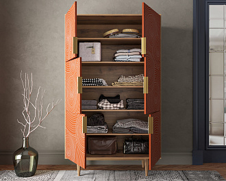 Большой комод с шестью дверками "Line" R20/red