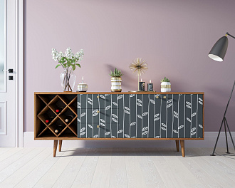 Комод "Berber" удлиненный с бутылочницей 18 принт арт BB15/Print_18