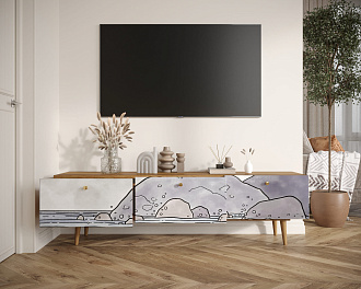 Комод "Berber" с ящиками низкий под TV арт BB19/Print_51