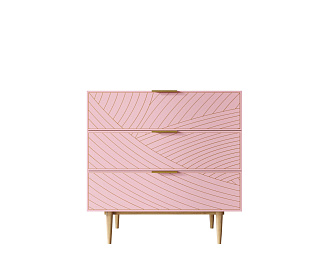 Комод с тремя ящиками "Line" LN12/GR1/pink