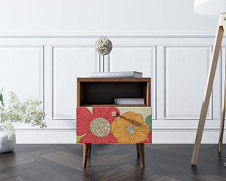 Тумбочка "Berber" с одним ящиком 5 принт арт BB06/Print_05