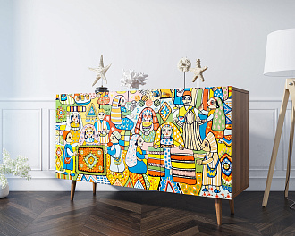Комод "Berber" с двумя дверками и ящиками принт 1 арт BB17/Print_01