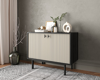 Комод с двумя дверками "Emerson" арт EM02/milky/L