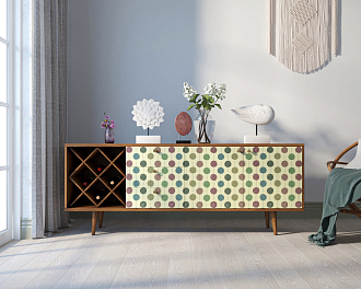 Комод "Berber" удлиненный с бутылочницей 24 принт арт BB15/Print_24