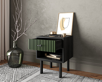 Тумбочка с верхним ящиком "Emerson" арт EM11/green/L