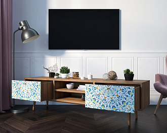 Комод "Berber" с нишей низкий под TV принт 46 арт BB49/Print_46