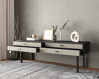 Консоль с двумя ящиками "Emerson" арт EM23/milky/L