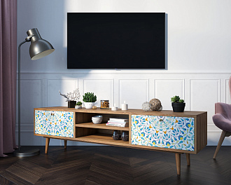 Комод "Berber" с нишей низкий под TV принт 46 арт BB49/Print_46