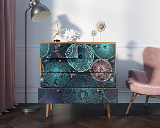Комод "Berber" пять ящиков 32 принт арт BB36/Print_32
