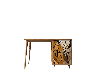 Стол рабочий "Berber" принт 08 с одной тумбой арт BB31/Print_08