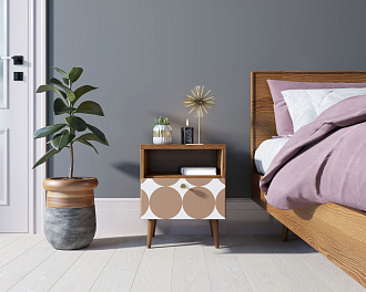 Тумбочка "Berber" с одним ящиком 17 принт арт BB06/Print_17