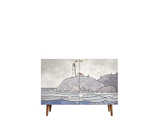 Комод с принтом 51 "Berber" две дверки арт BB04/Print_51