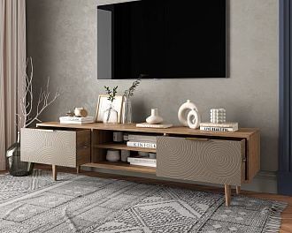 Комод "Line" с нишей низкий под TV R27/beige